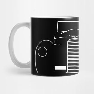 1948 Hillman Minx Mk II classic British car white outline graphic Mug